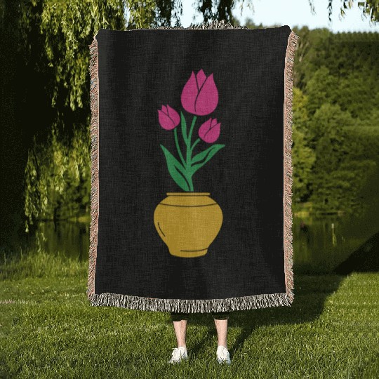 Tulip Gardening Colourful Woven Blankets