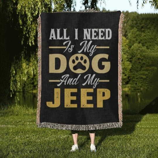 Dog Jeep Lover- For Men- For Women Woven Blankets