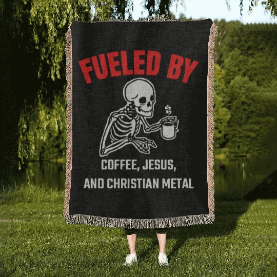 Funny Fueled By Coffee, Je-sus, And Christian Woven Blankets