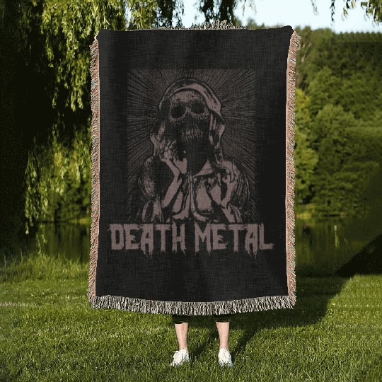 Goth Rock Satan Unicorn Festivals Death Metal Woven Blankets
