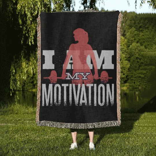 I Am My Fitness Motivation Gym Workout Affirmation Woven Blankets