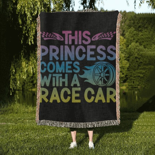 Drag Racing Race Car Girl This Woven Blankets