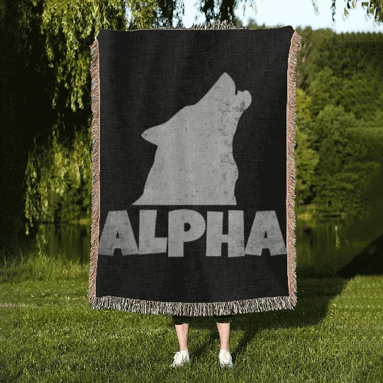 Alpha Wolf Pack Member Wildlife Woven Blankets