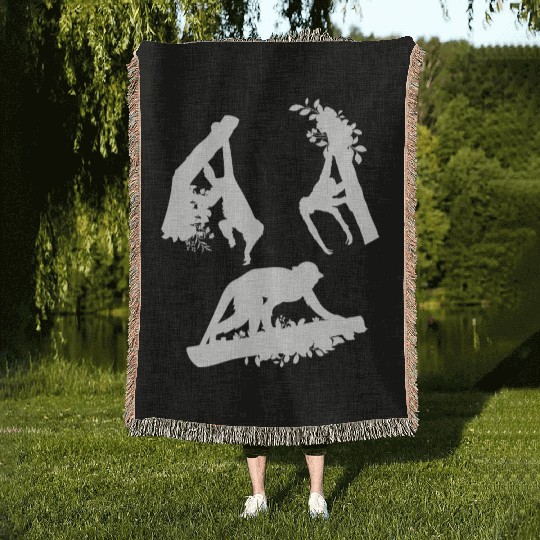 Chimpanzee Orangutan Monkey Flowers Monkeys Woven Blankets