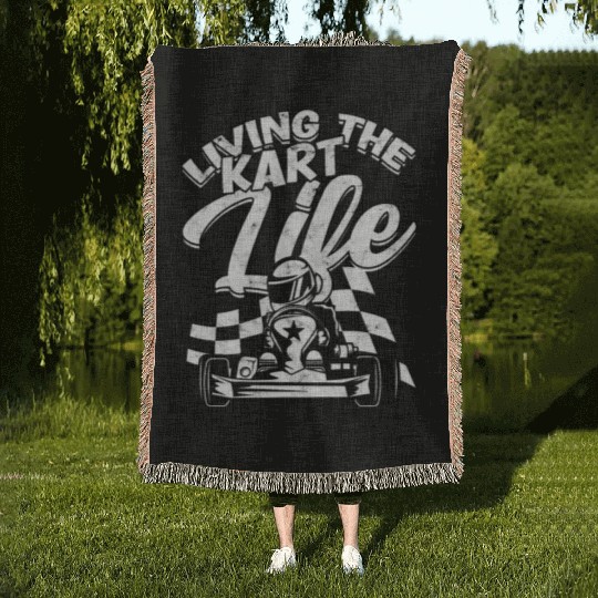 Go Kart Racer Pit Crew Car Racing Karting Woven Blankets