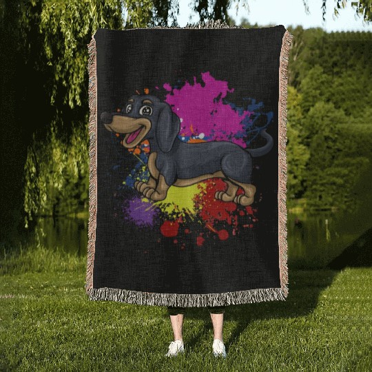 Dachshund Gift Dixie Wiener Doxie Dackel Woven Blankets