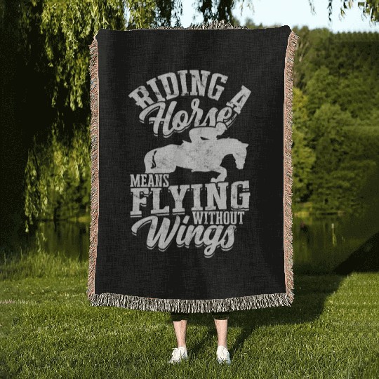 Horse Racing Equestrian Horseback Horse Racer Woven Blankets