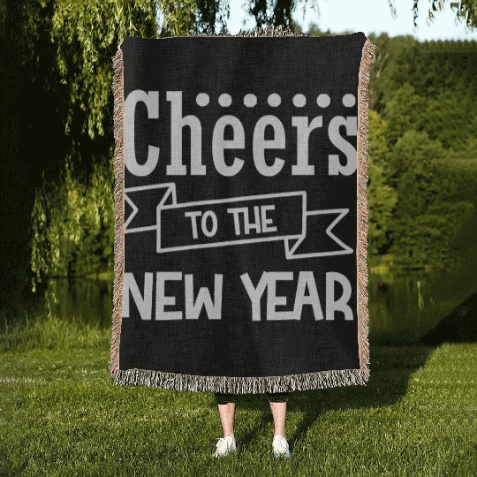 Cheers To The New Year 2023 NYE Party Glasses Woven Blankets