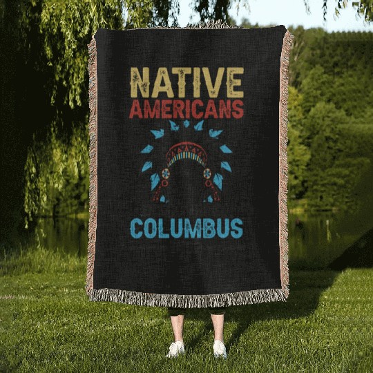 Native American Discovered Columbus 1492 Anti Woven Blankets
