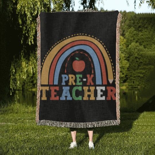 Pre-K Teacher 100th Day Of School Education Woven Blankets