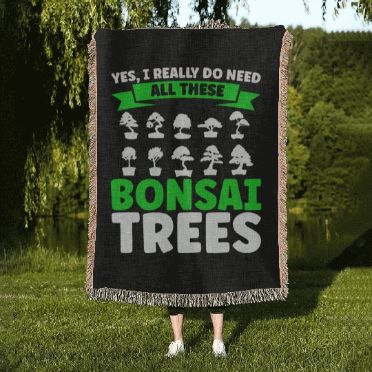 Bonsai Tree Owner Gift Bonsai Tree Gardening Woven Blankets