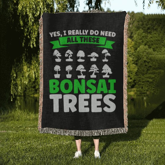 Bonsai Tree Owner Gift Bonsai Tree Gardening Woven Blankets