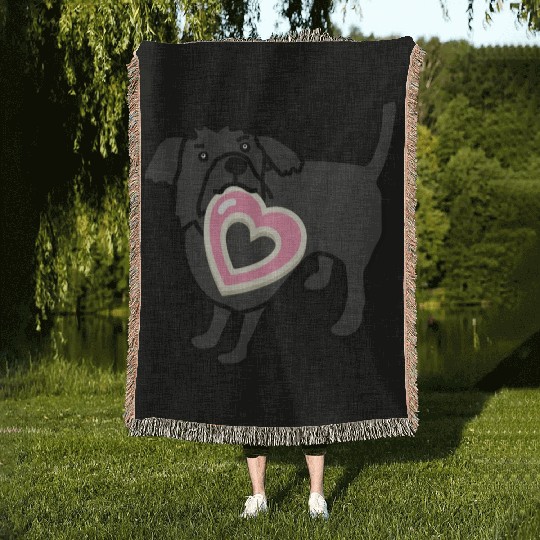 valentines day Dog puppy pet owners gift be mine Woven Blankets