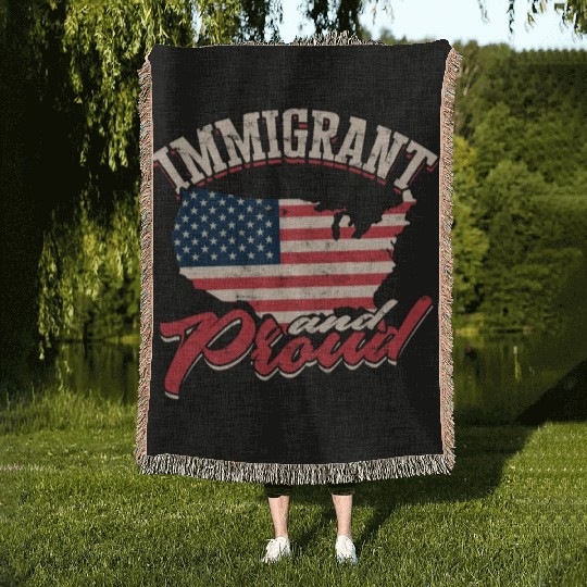 US Immigrant Indigenous USA Immigrants america Woven Blankets