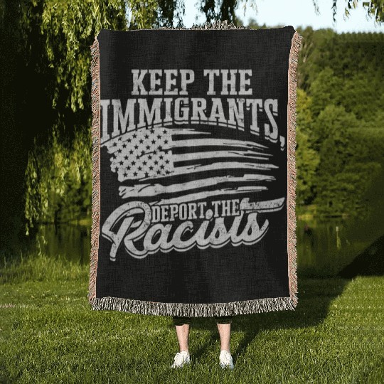 US Immigrant Indigenous USA Immigrants america Woven Blankets