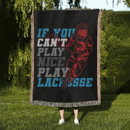 Lacrosse Player Lacrosse Coach Lax Player Sports Woven Blankets