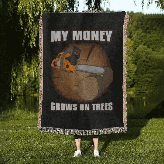 chainsaw Lumberjack Woven Blankets