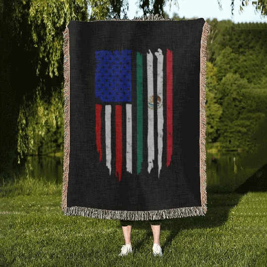 US Immigrant Indigenous USA Immigrants america Woven Blankets