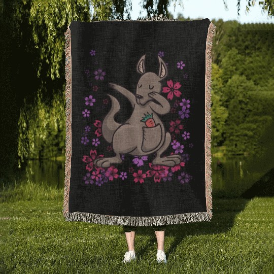 Kangaroo Australia bonded animal girls Woven Blankets