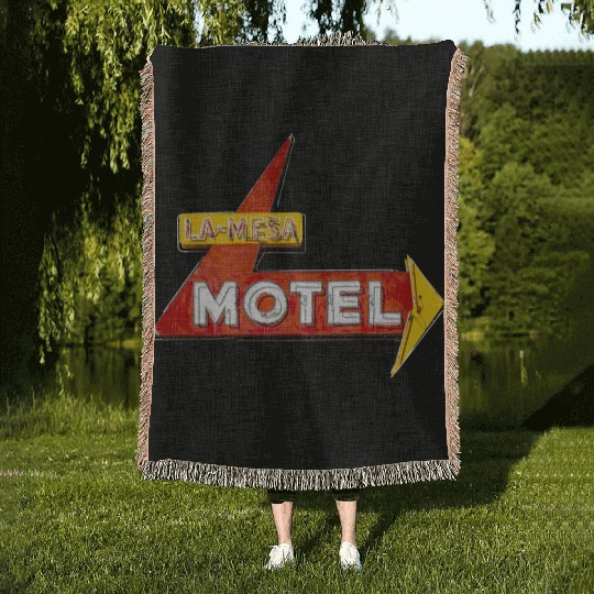 La Mesa Motel Route 66 Santa Rosa New Mexico Woven Blankets
