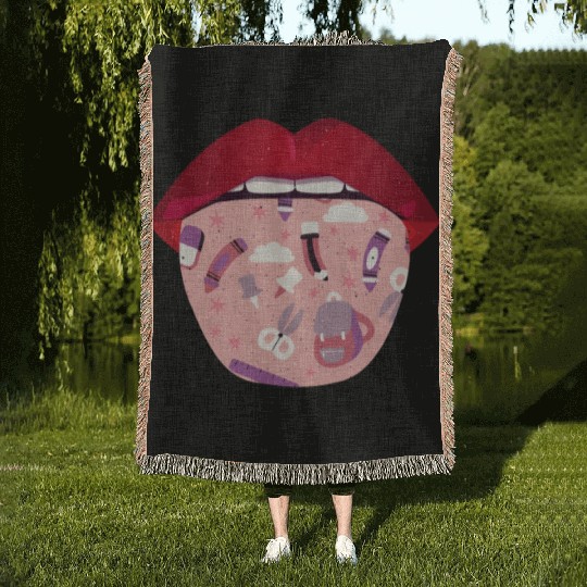 Daycare Teacher Lips Woven Blankets