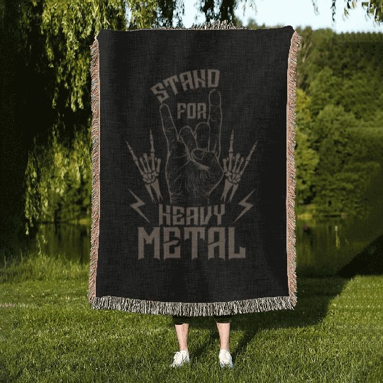 Stand for Heavy Metal Music Band Genre Woven Blankets
