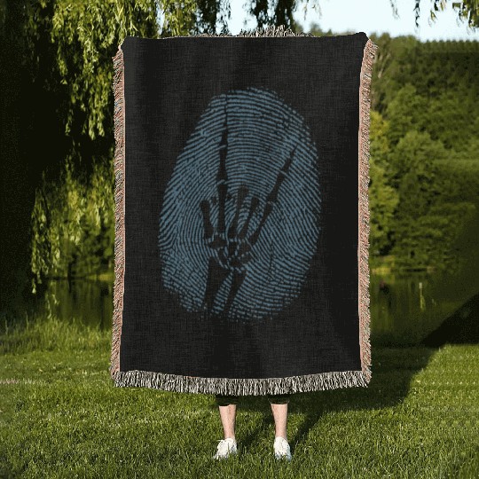 Heavy Metal Fingerprint Music Genre Woven Blankets