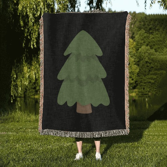 Cartoon Evergreen Tree Woven Blankets