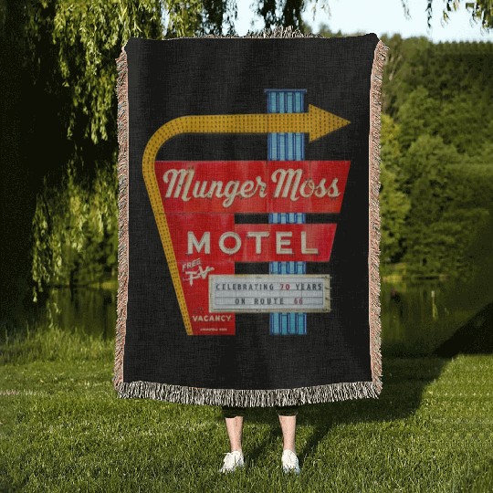 Munger Moss Motel Sign Route 66 Lebanon MO Woven Blankets