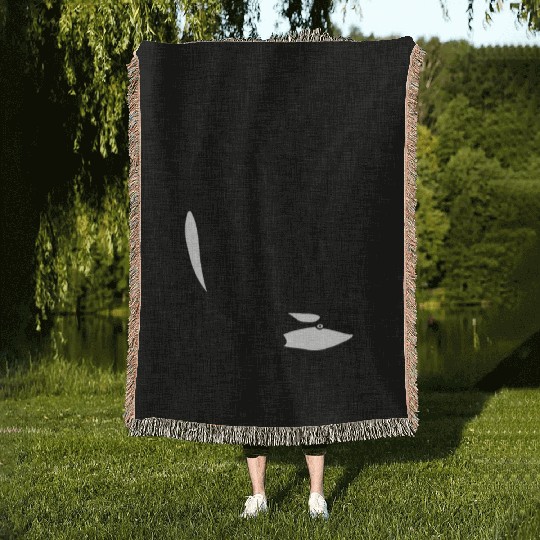 Orca diving Woven Blankets