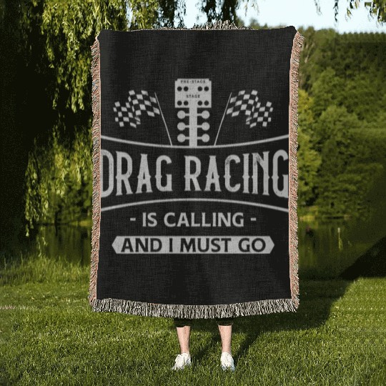Drag Racing Race Car Drag Racing Woven Blankets