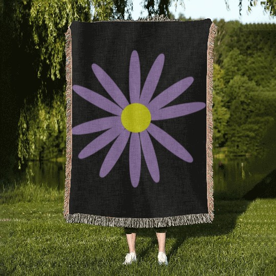 Lavender Daisy Woven Blankets