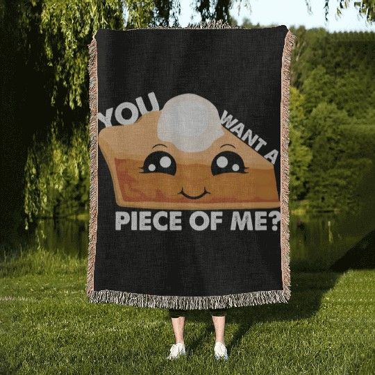 Kawaii Pumpkin Pie Lovers You Want A Piece Of Me Woven Blankets