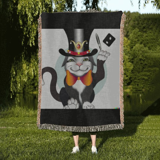 Cat joker Playing Cards | Gifts for Cat Lovers Woven Blankets