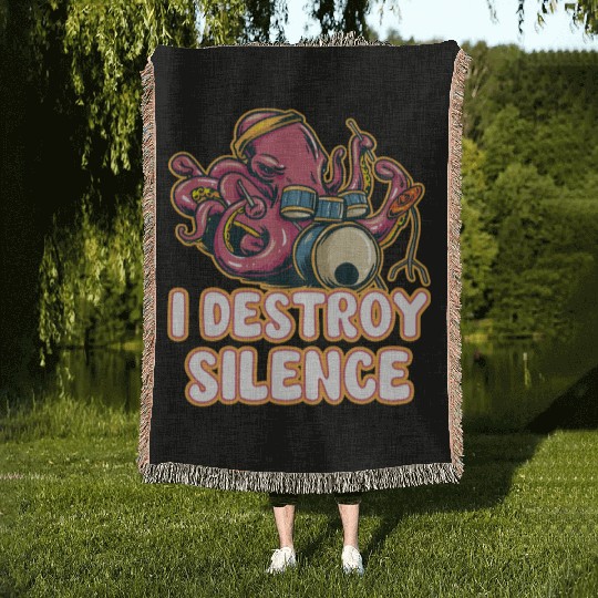 Drummer Drums Music Drum Set Drumming Woven Blankets