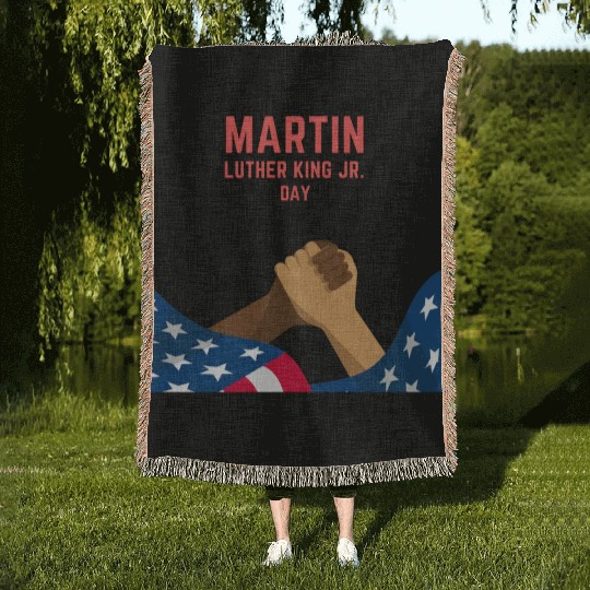 Martin Luther king jr. day Woven Blankets
