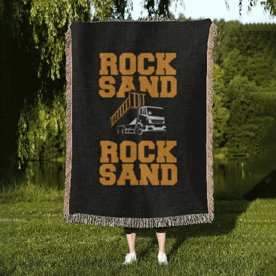 Rock Sand Dump Truck Woven Blankets