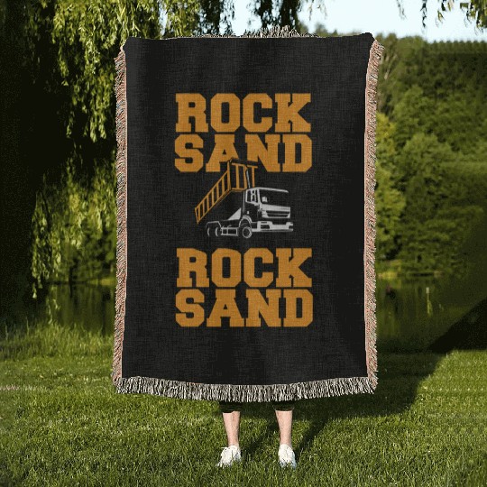 Rock Sand Dump Truck Woven Blankets