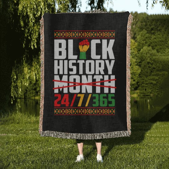 Black History Month 2023 Black History 24/7/365 Woven Blankets