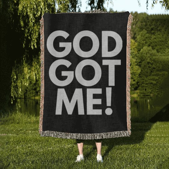 God Got Me, Christian, Quote Woven Blankets