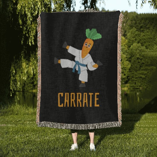 Carrate Carrot Lover Karate Coach Martial Artist Woven Blankets