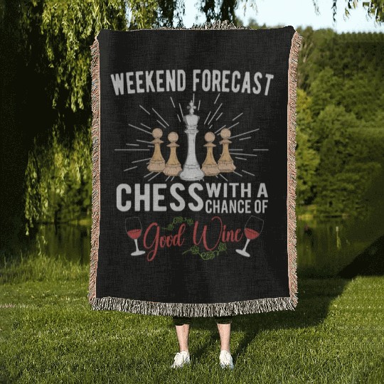 CHESS PLAYER CHESSBOARD CHESS GAME BOARD GAME GIFT Woven Blankets