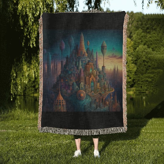 Psychedelic City 3 Woven Blankets