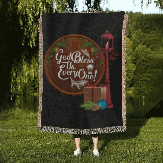 A Christmas Carol Charles Dickens God Bless Us Eve Woven Blankets