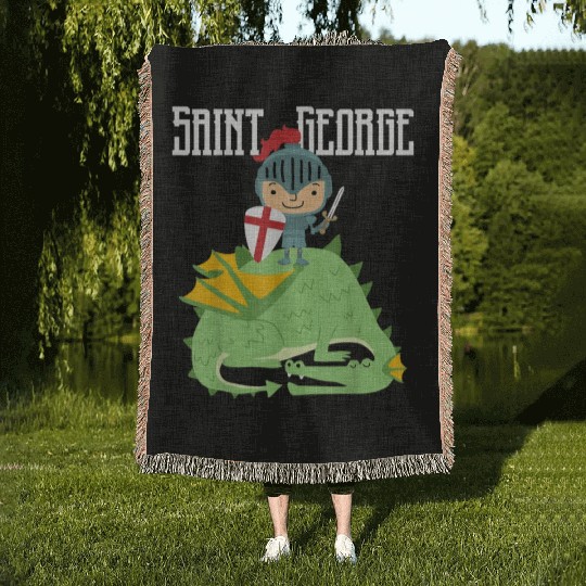 St. George and the Dragon Catholic Saint Kids Boys Woven Blankets