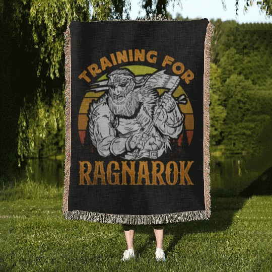 Bodybuilding - Training for ragnarok Woven Blankets
