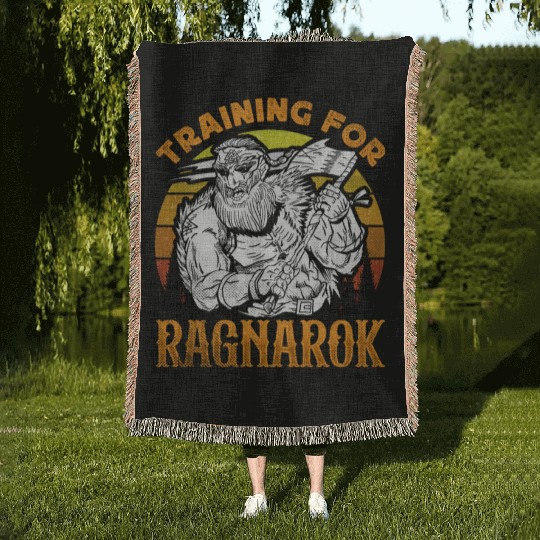 Bodybuilding - Training for ragnarok Woven Blankets
