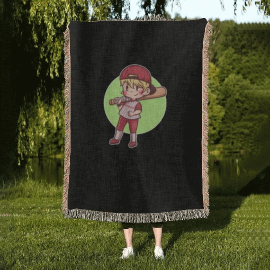 Born To Play Baseball Forced To Go To School Woven Blankets