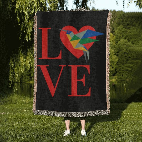 We Love Hummingbird Woven Blankets For Hummingbird lover