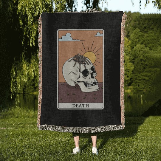 Spider Tarantula Tarot Card "Death" for a Tarot Woven Blankets